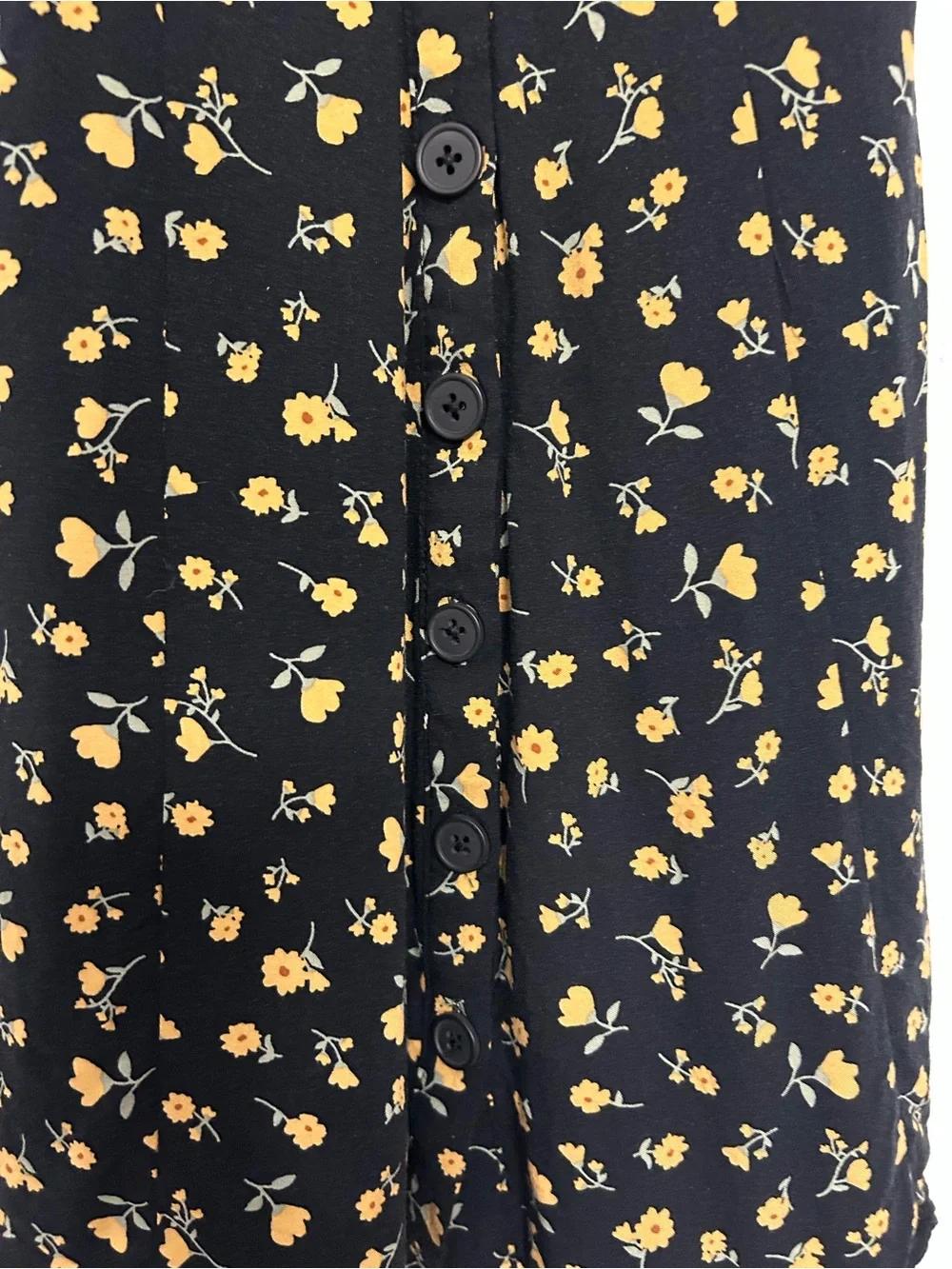 Aeropostale Black Mini Dress with Yellow Floral Print Size XS - Picture 7 of 9